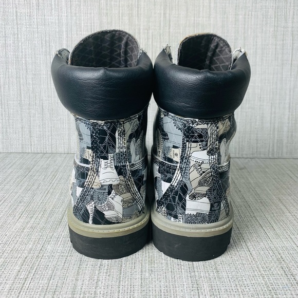Timberland Leather Fashion Print Boots Sz 8 - Picture 5 of 6